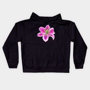 Lilly lily flower pink flowers Kids Hoodie